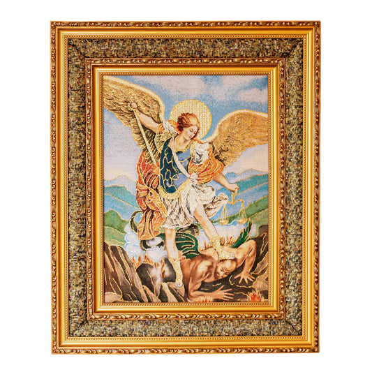 St. Michael The Archangel Double Padded Framed Image   21"