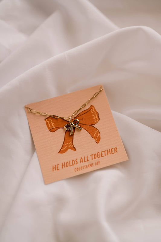 He Holds All Together Charm Necklace I Christian Jewelry