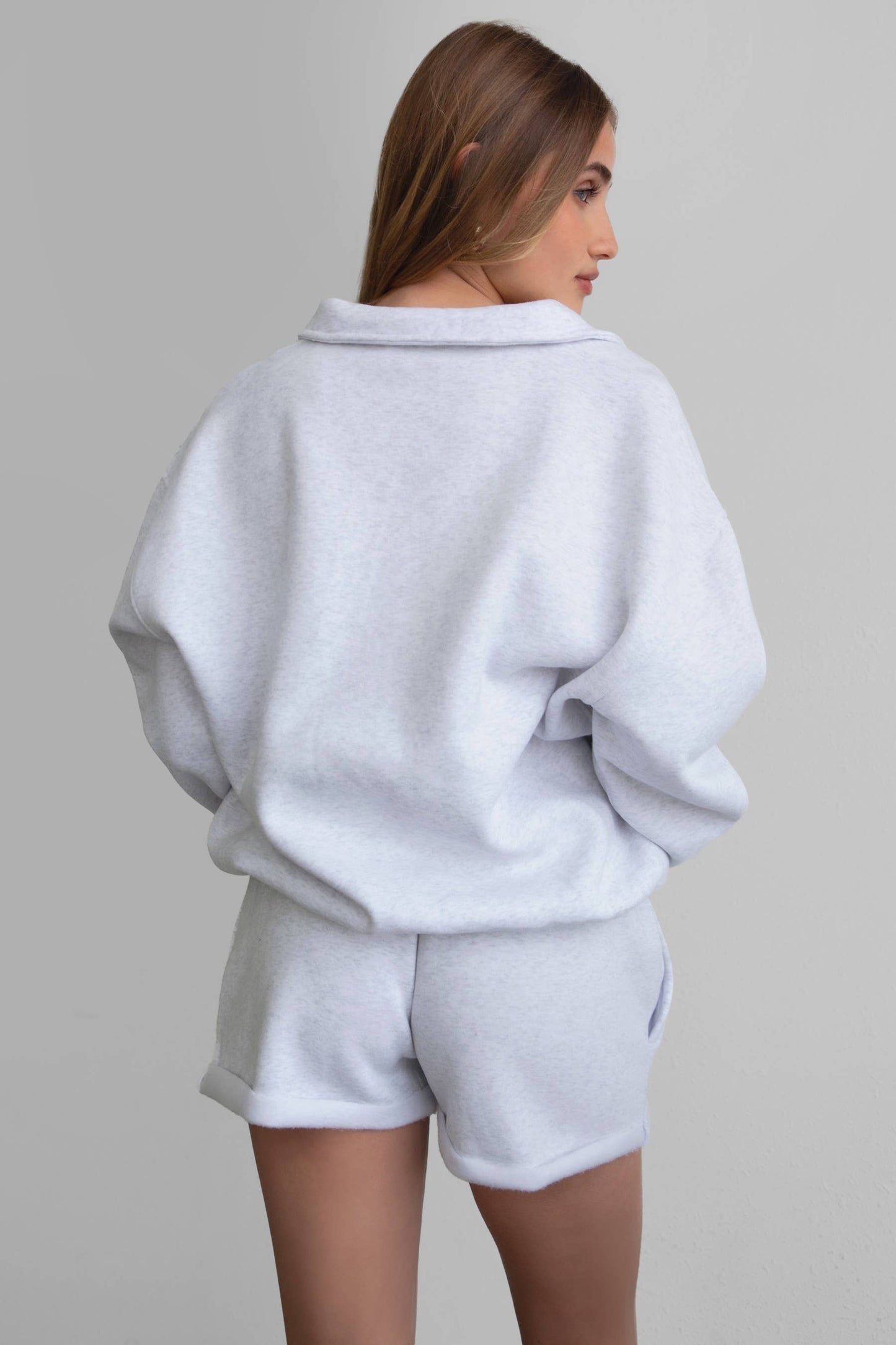 HAILEE Cloud Fleece Classic Half-Zip Sweater