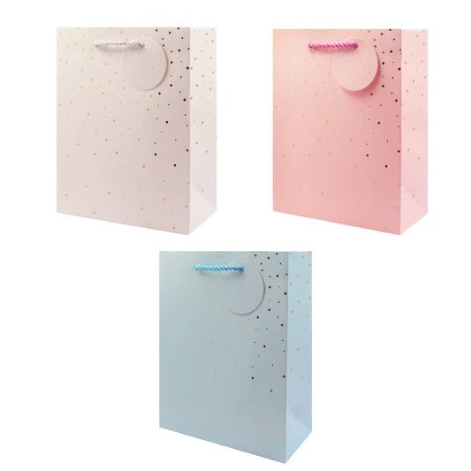 All Occasion Gift Bags – Foil Finish, Rope Handles, 3 Sizes