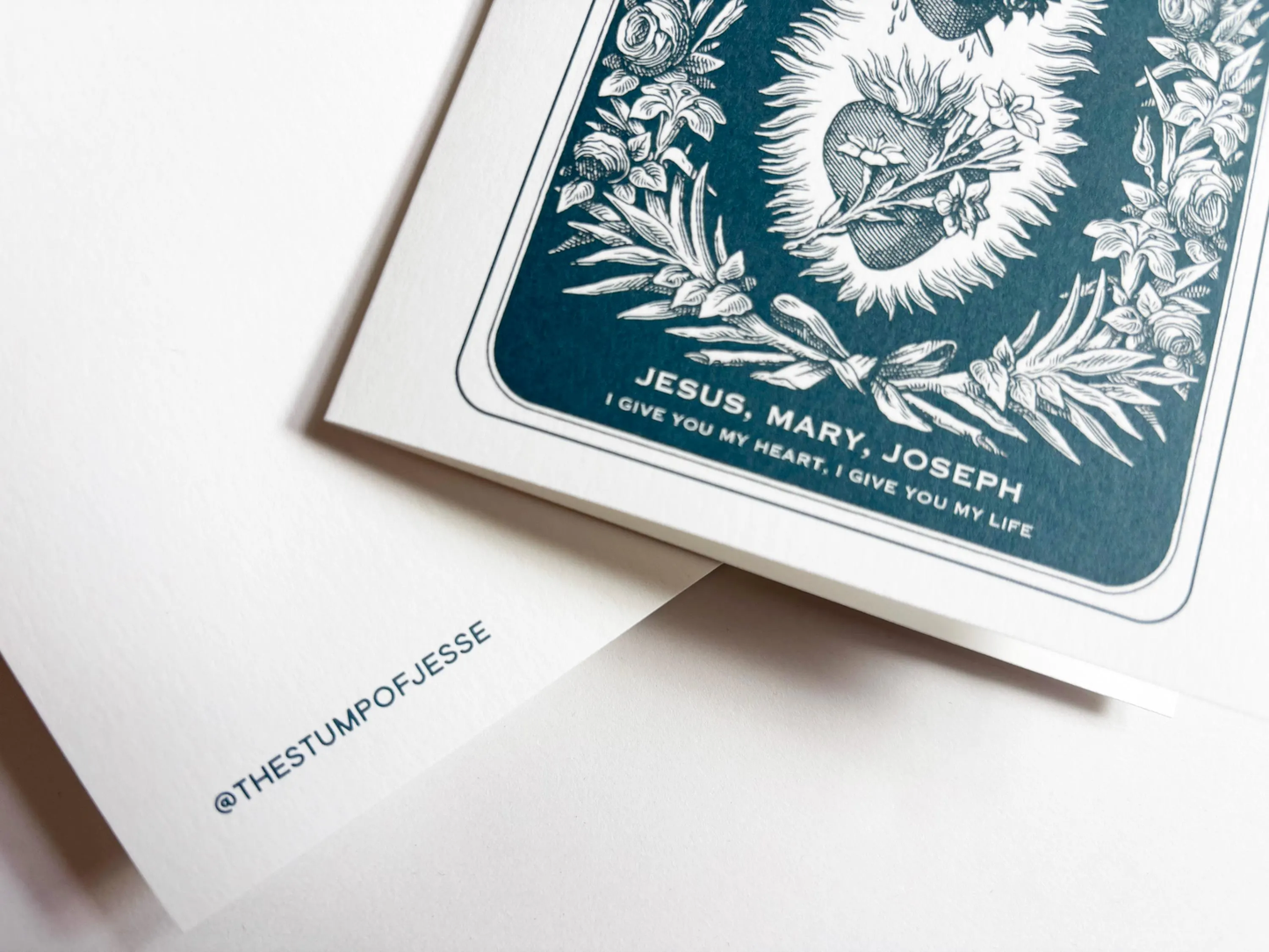 3 Sacred Hearts Greeting Card | Catholic gift Catholic card