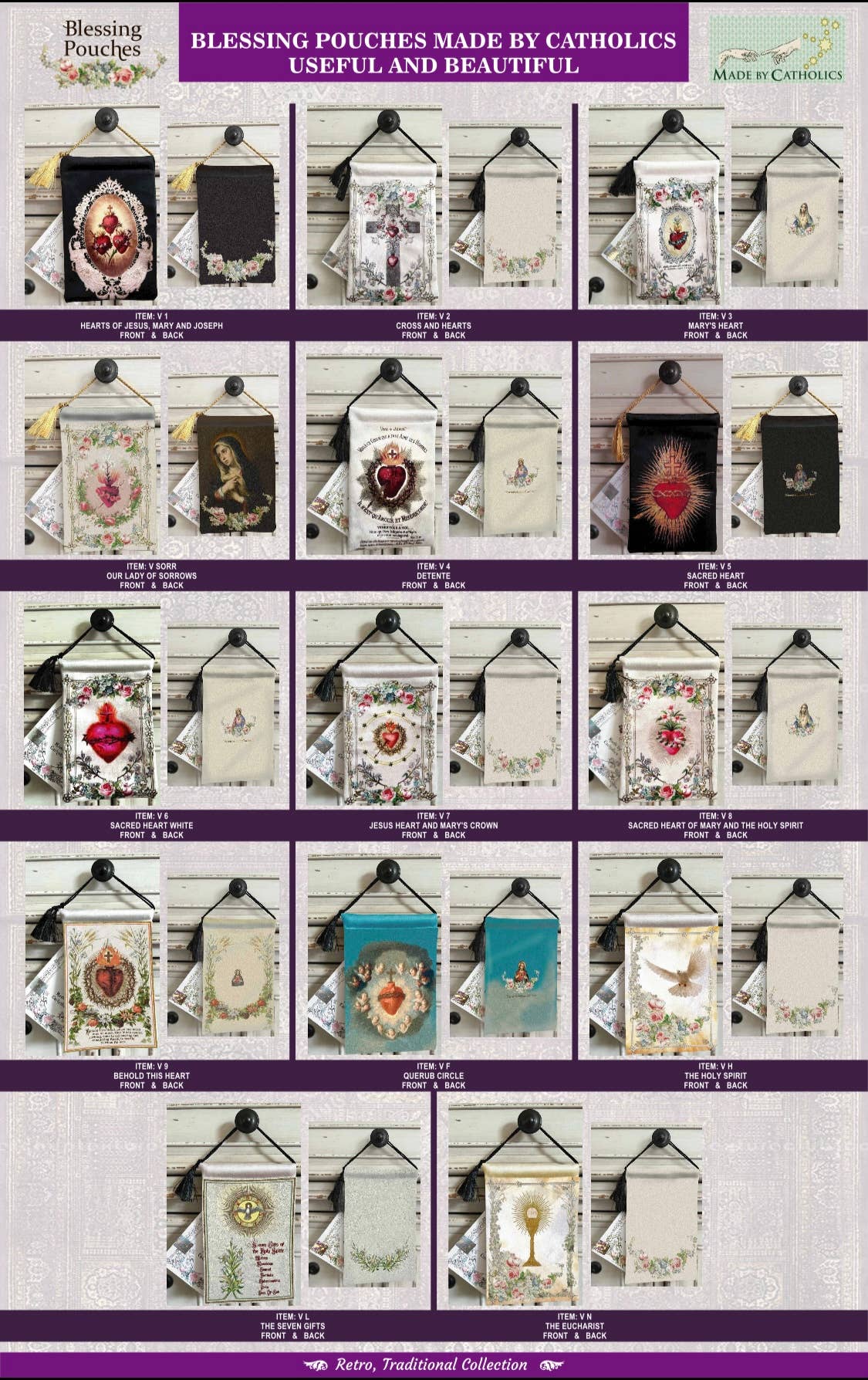 VINTAGE HEART Blessing Carrier Pouch BEHOLD THIS HEART