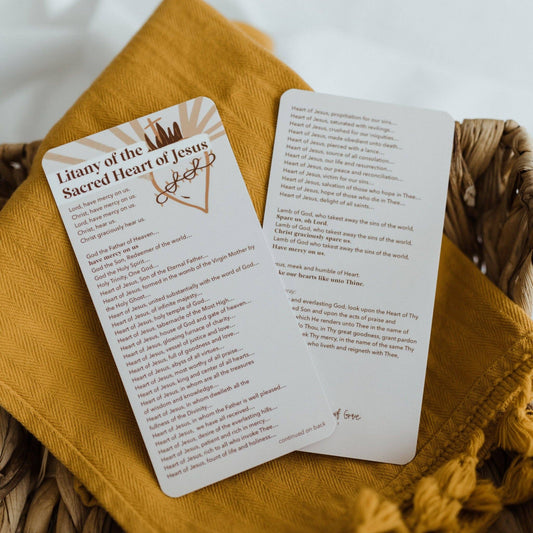 Litany of the Sacred Heart of Jesus Prayer Card