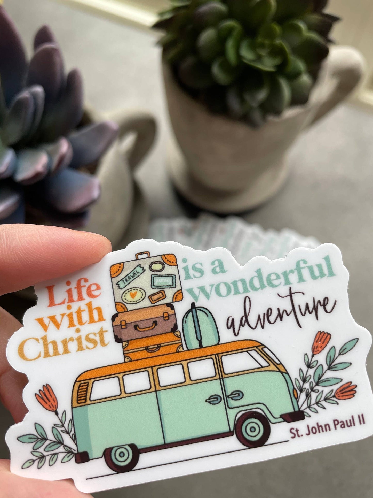 JPII Life With Christ Is A Wonderful Adventure Sticker