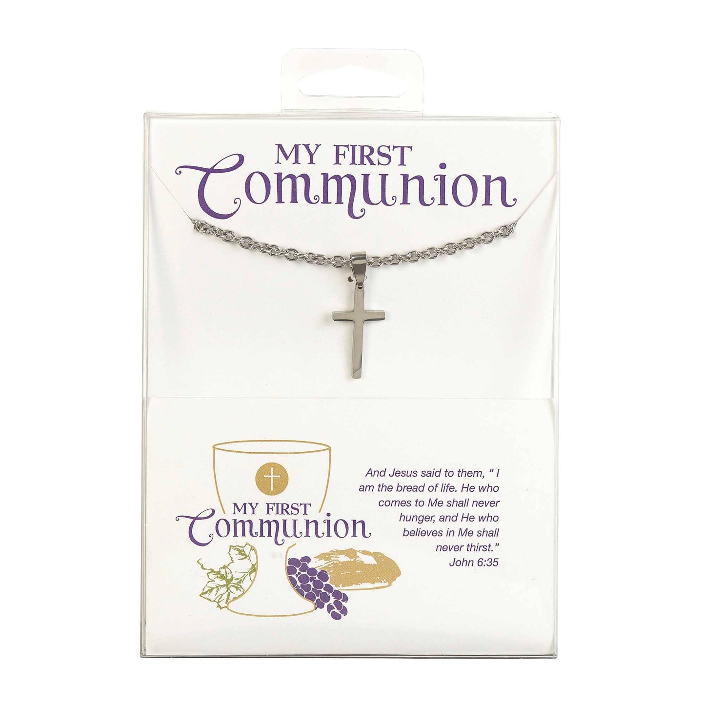 1ST COMMUNION CROSS STAINLESS STEEL