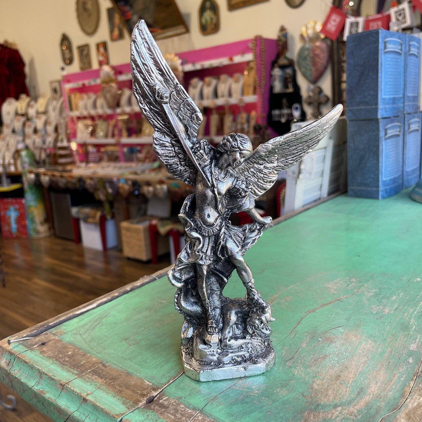 St. Michael Silver Metal Statue