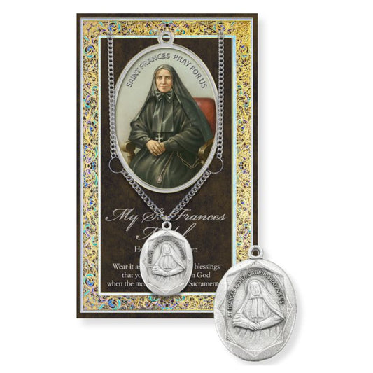 St. Frances Cabrini Pewter Medal Necklace