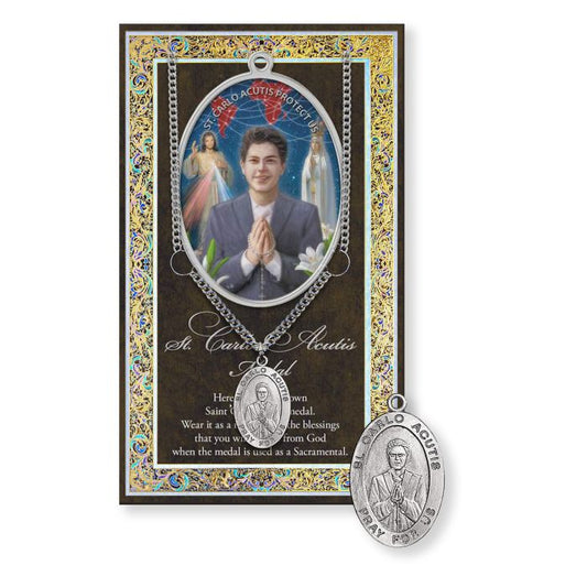 St. Carlo Acutis Pewter Medal Necklace