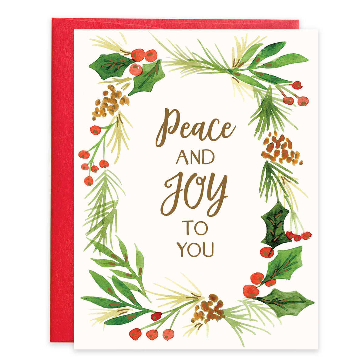 Box/Pack Christmas Card - Greens Border