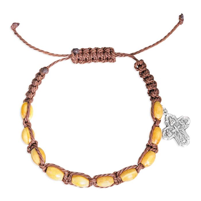 Olivewood Knotted Rosary Bracelet