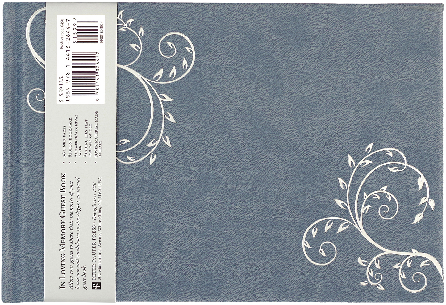 In Loving Memory Funeral Guest Book - Blue