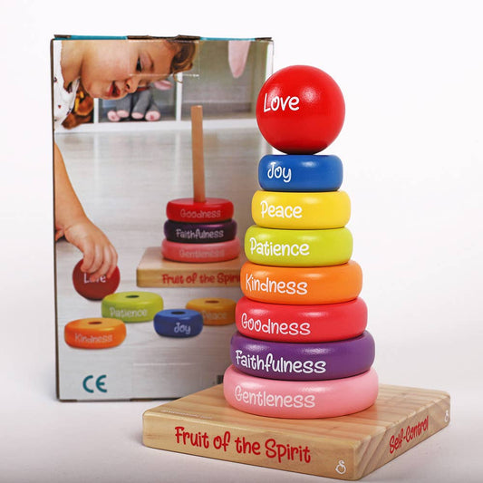 Wooden Stacking Rings Fruits of the Spirit