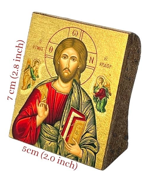Jesus Christ of Pantocrator Silk Screen Icon Freestanding