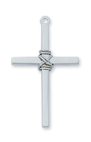 Sterling Silver Cross Necklace 24" Chain