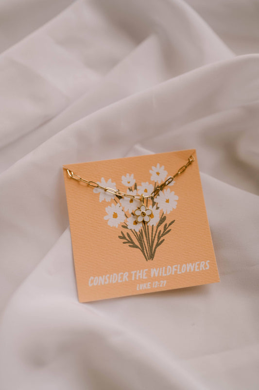 Consider The Wildflowers Charm Necklace I Christian Jewelry