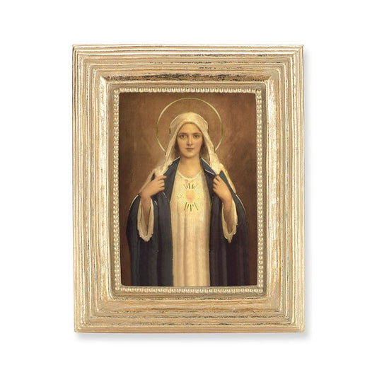 Immaculate Heart of Mary Square Gold Frame