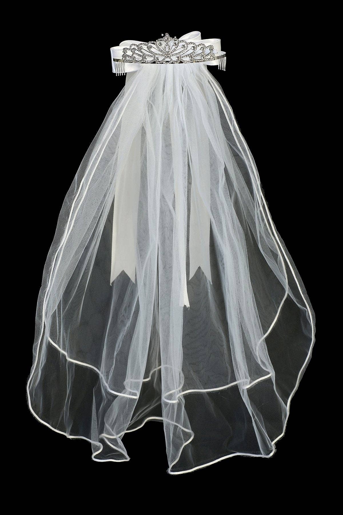 Rhinestone Tiara Veil