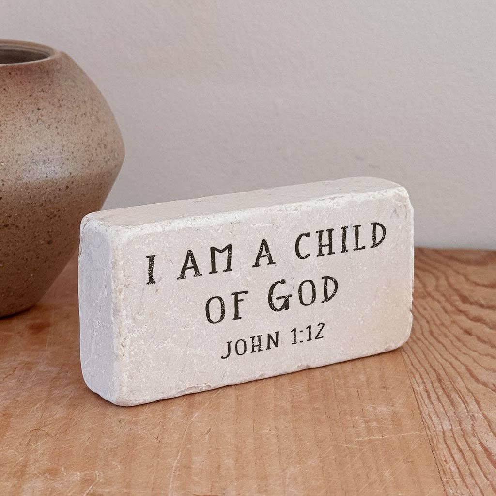 578N | John 1:12 Stone Block