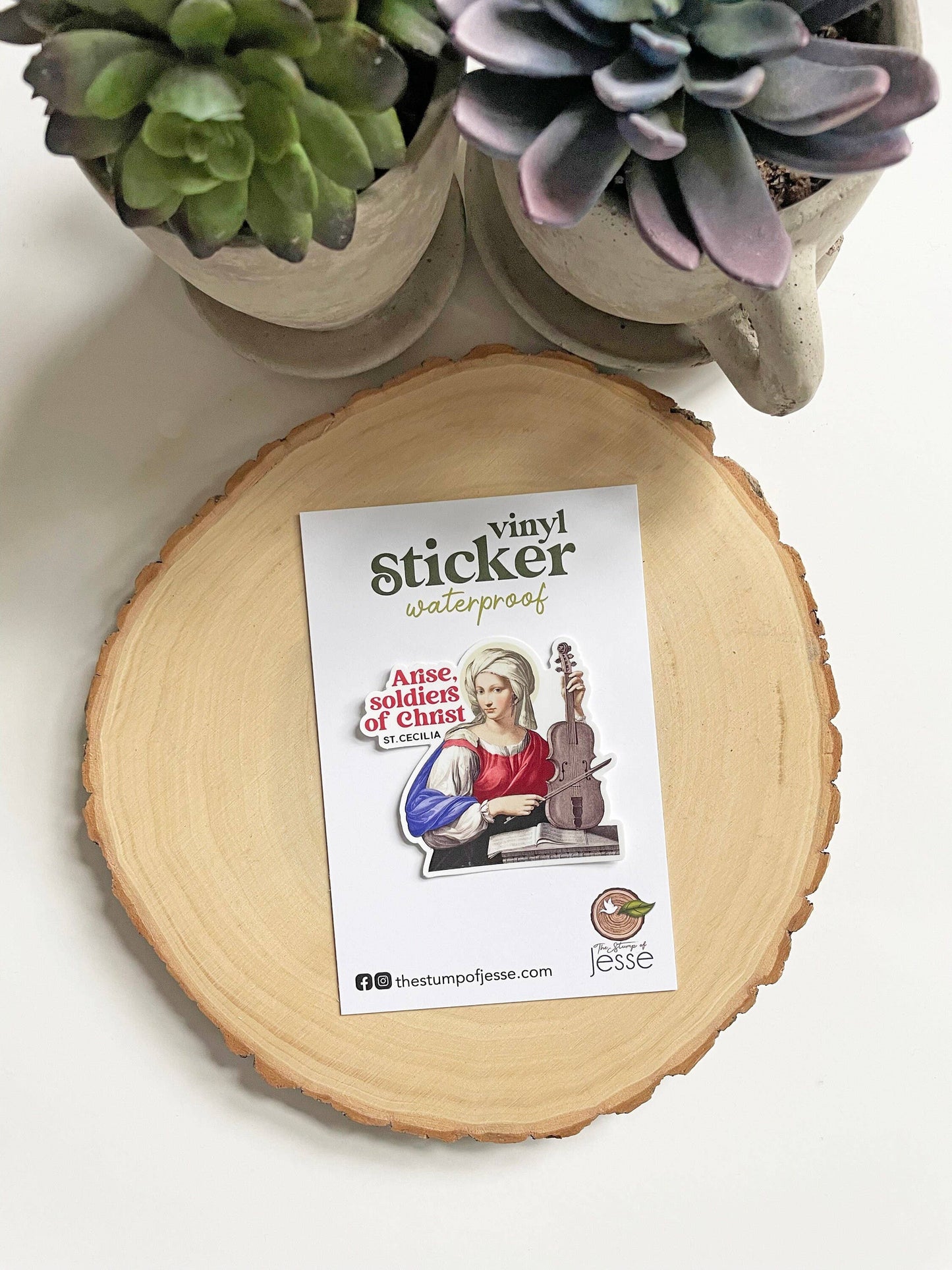 St. Cecilia Waterproof Catholic Sticker