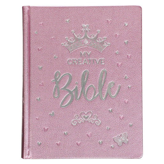 Metallic Pink Faux Leather My Creative Bible for Girls - an