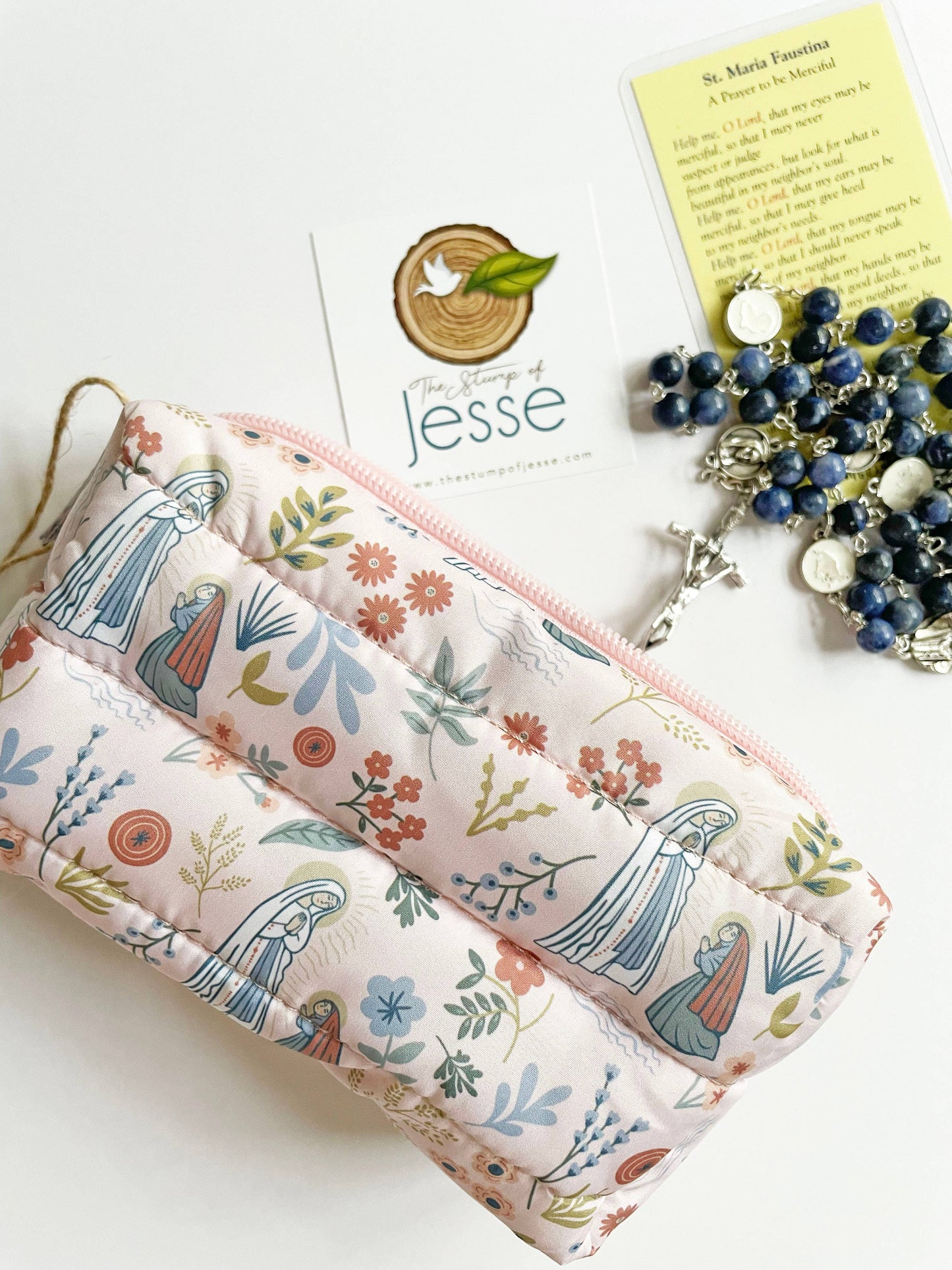 Our Lady of Lourdes Waterproof Puffer Pouch