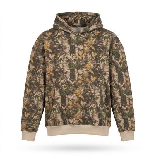 Jesus is King Brown Camo Hoodie