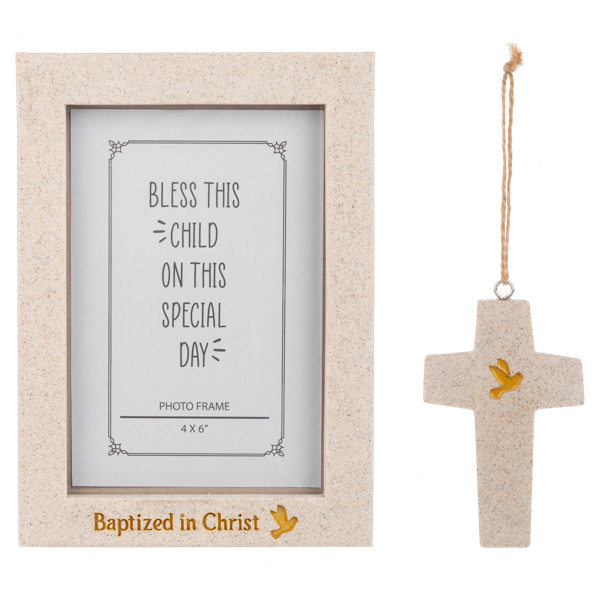Written in Stone Frame and Ornament Set - Baptism or Confirmation