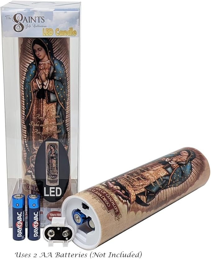 Flameless Candle Our Lady of Guadalupe and St Juan Diego
