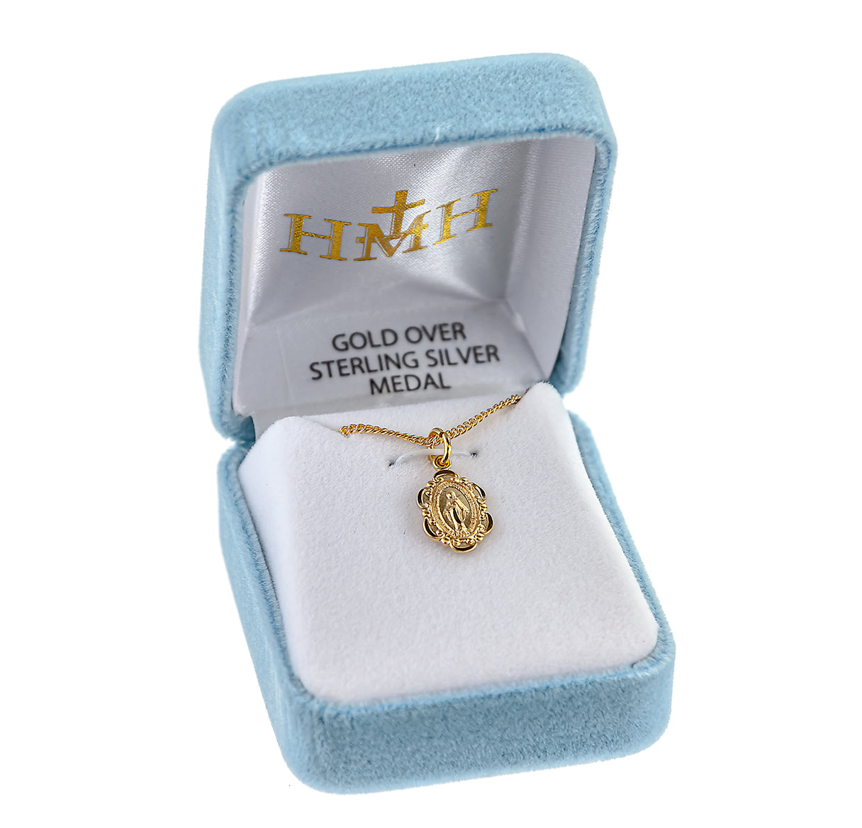 16kt Gold Over Sterling Silver Miraculous Medal 13" chain