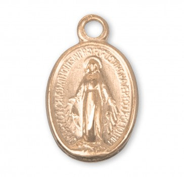 Gold Over Sterling Silver Oval Miraculous Medal