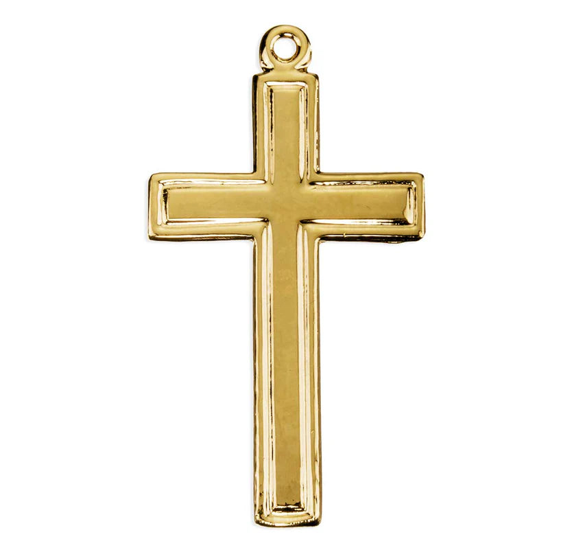 Gold over Sterling Silver Cross 24" Chain