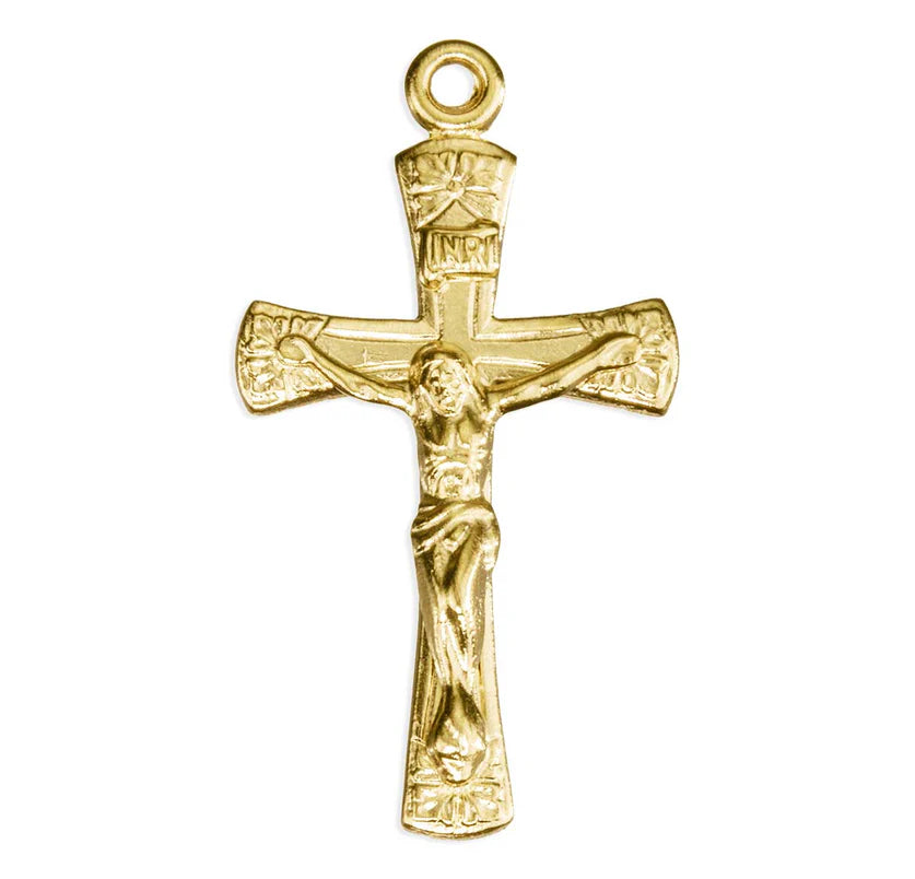 Gold over Sterling Silver Crucifix 18" Chain