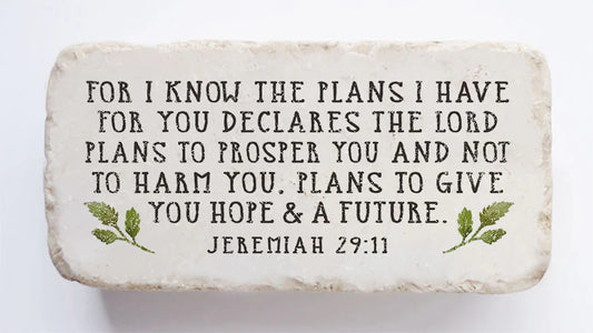 Jeremiah 29:11 Stone Half Block