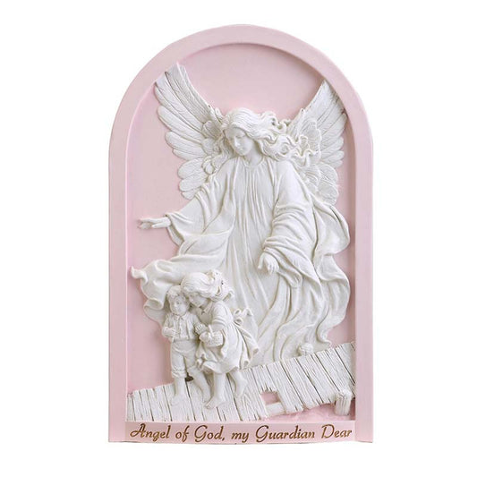 Plaque Guardian Angel Pink