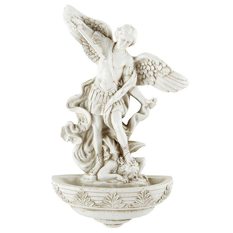 St Michael Archangle Holy Water Font- stone finish