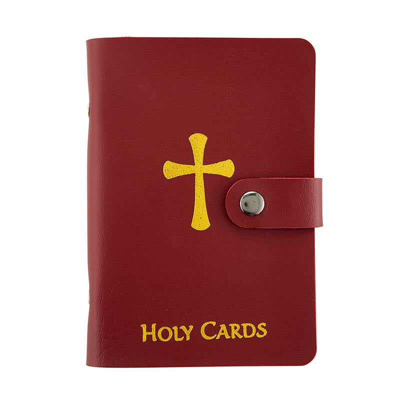 Gold Stamped Leatherette Holy Card Holder