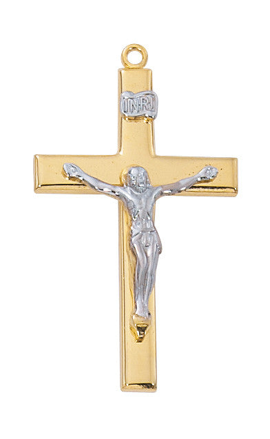 Crucifix Gold over Sterling Silver Two-Tone, 24" Chain