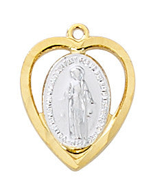 Gold over Sterling Silver two-tone Miraculous Medal