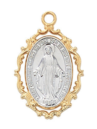 18" CH G/SS TWO-TONE MIRACULOUS MEDAL