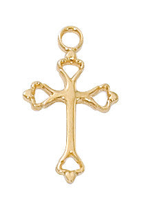 Gold over Sterling Silver Cross Necklace 16"-18" Chain