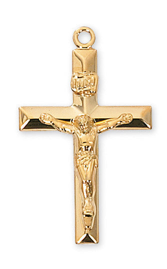 24" CHAIN GOLD OVER STERLING SILVER CRUCIFIX