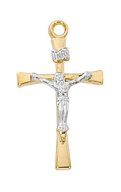 18" CH G/SS TWO-TONE CRUCIFIX