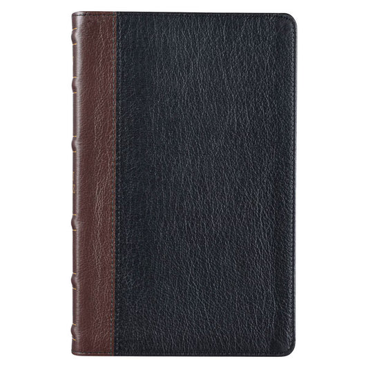 Two-tone Brown and Black Full Grain Leather King James Version Deluxe Gift Bible