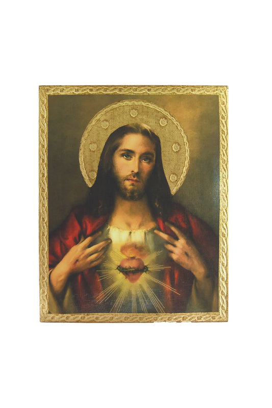Sacred Heart of Jesus Florentine plaque 8x10"
