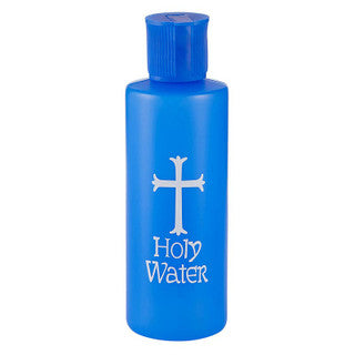 Holy Water Bottle Blue Plastic