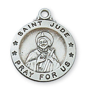 Sterling Silver Saint Jude Necklace 18" Chain