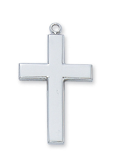 Sterling Silver Cross Necklace 24" Chain