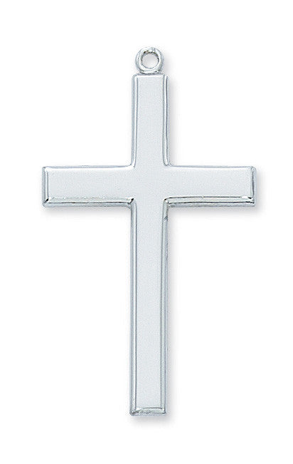 Sterling Silver Cross Necklace 24" Chain