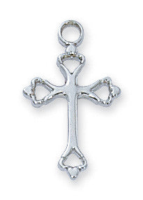 Sterling Silver Cross Necklace 16" Chain