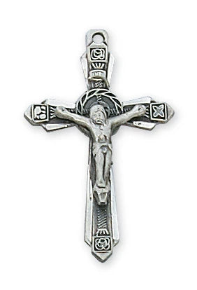 Sterling Silver Crucifix Necklace 16-18" Chain